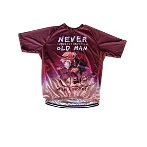 Funny XXL Mens Cycling Jersey Never Underestimate An Old Man On Bicycle‎